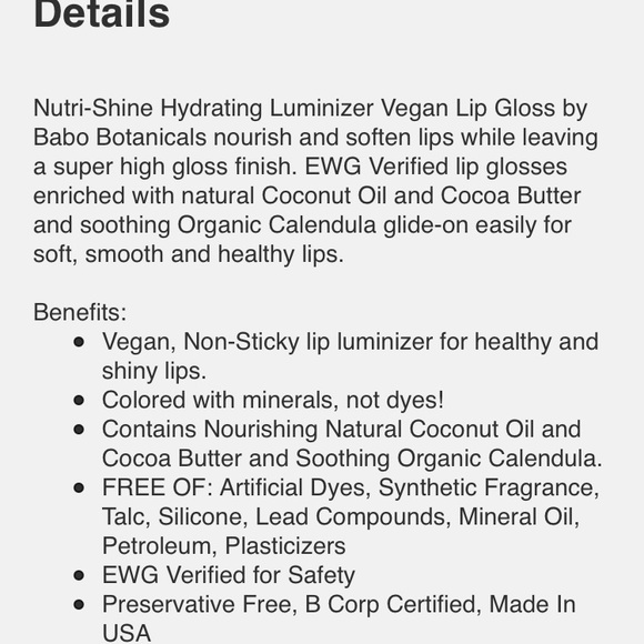 Babo Botanicals Nutri-Shine Lip Luminizer - Picture 7 of 8